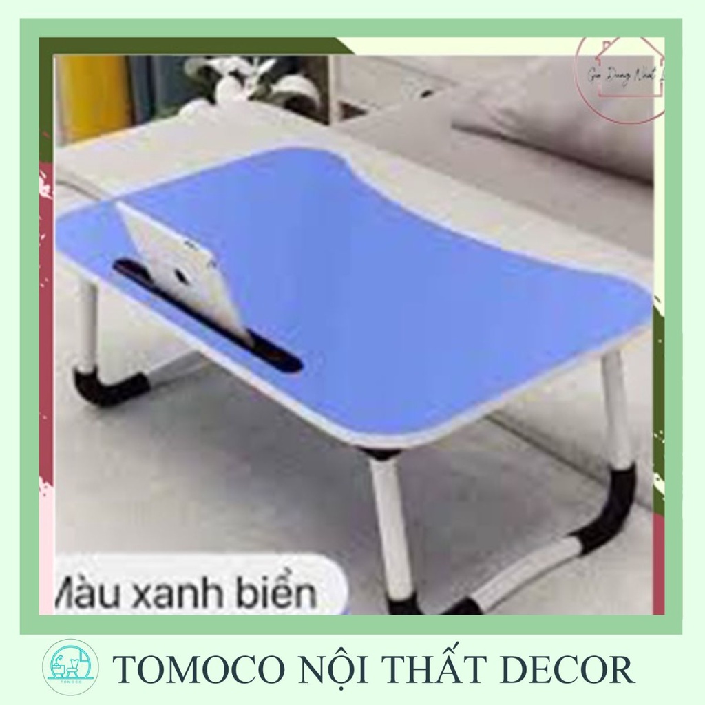 Bàn gấp có khe để ipad vân gỗ Hàng Mới