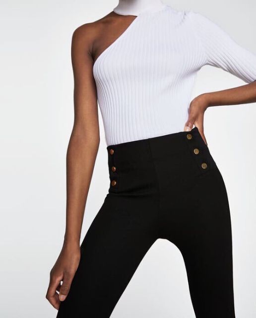 Quần legging nữ ZA RA LEGGINGS WITH GOLD APPLIQUÉ