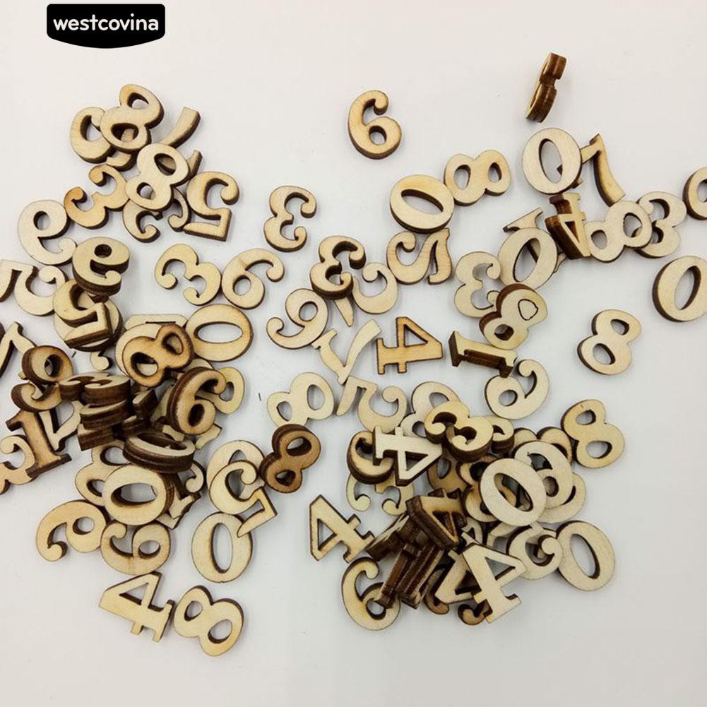 Set 100 nút gỗ hình chữ cái tự may vá thủ công