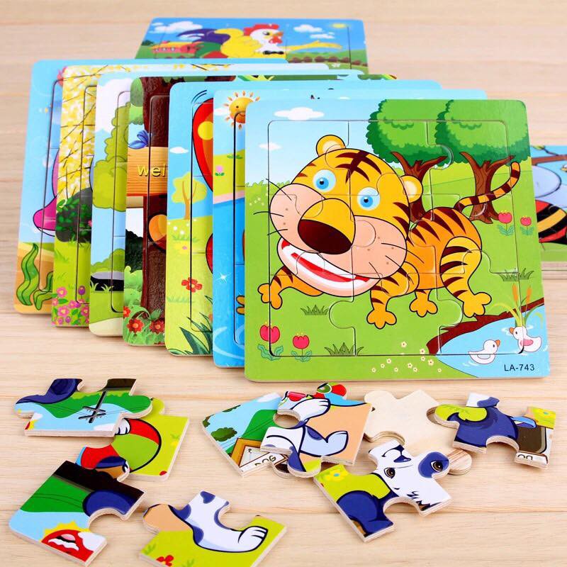 Tranh Ghép Hình 2D 9 Mảnh Ghép Bằng Gỗ Cho Bé