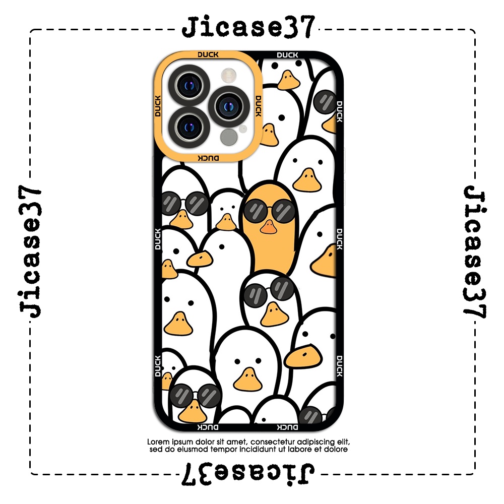 Ốp lưng iPhone Cạnh Vuông Jicase In Hình Jicase Họa tiết vịt giang hồ