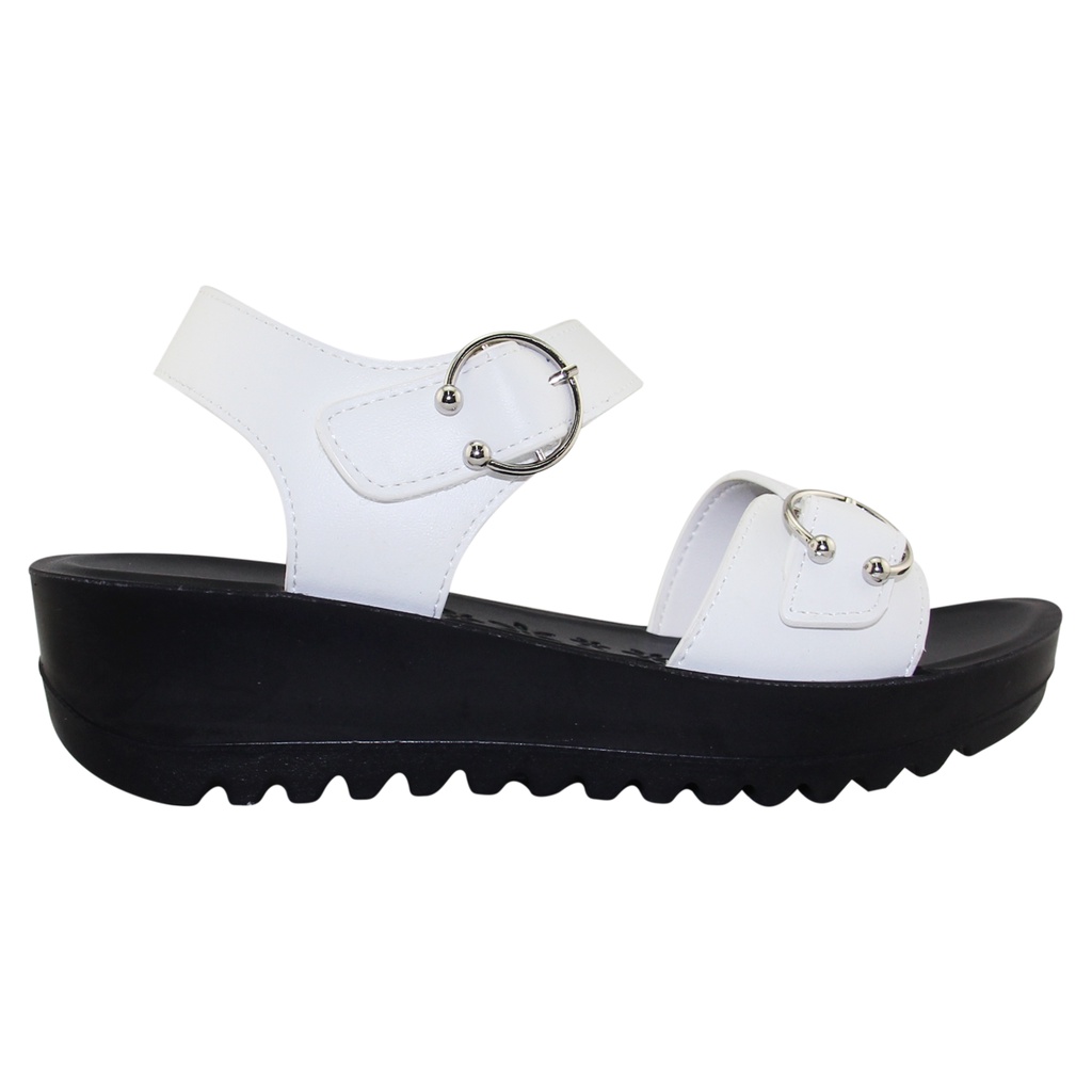 GIÀY SANDAL QUAI HẬU GÓT CAO NỮ BITA'S ĐẾ XUỒNG SAN.02 (ĐEN + TRẮNG) - BITAS