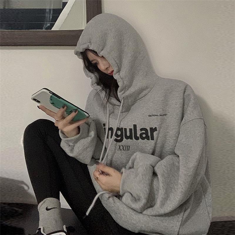 Áo Hoodie Dáng Rộng Chất Nhung Dày Dặn Phong Cách Hàn Quốc Thời Trang Thu Đông Mới Cho Cặp Đôi 2021 | WebRaoVat - webraovat.net.vn