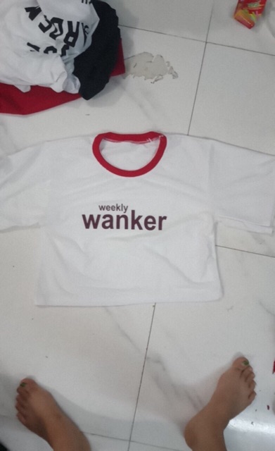 Áo CropTop tay lỡ ưanker( kèm ảnh chụp)( crop wanker(KÈM ẢNH THÂT)