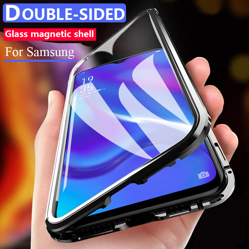 Ốp Lưng Kính Nam Châm 360 Độ Cho Samsung Galaxy A50 A50S A30 A30S A20 A20S