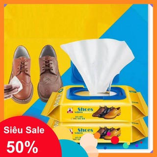 Khăn lau giày siêu sạch 💕XẢ TỒN💕 Gói 12 miếng khăn lau giày Sneaker tích hợp dung dịch làm sạch 9401