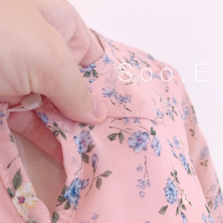 Đầm hoa sổ sen Vintage (Hồng, Trắng)