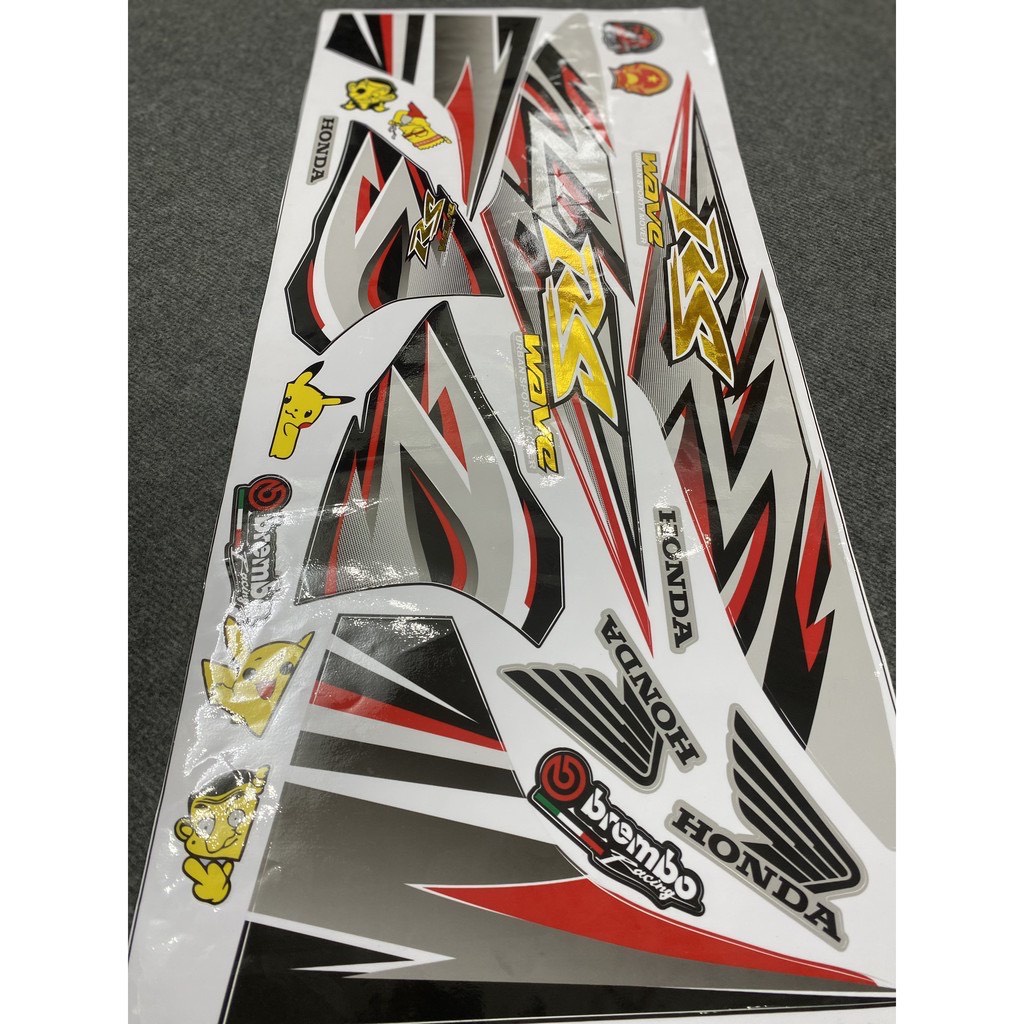 Tem rời Wave Alpha ( CROM RS ) phối màu. Dán cho Wave 50cc/100cc/110cc( Tem 3 lớp chống nước chống bay màu )