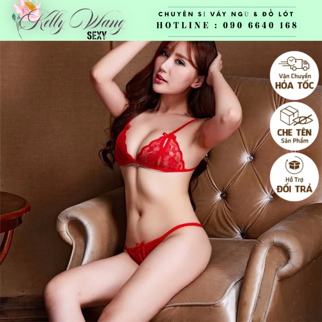 Bộ đồ lót sexy gợi cảm BK002 -bộ quần lọt khe ren bướm -KELLY WANG