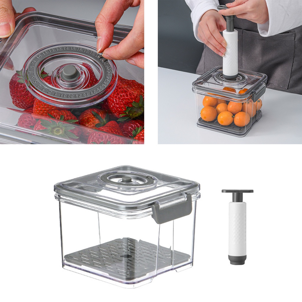 Hộp Đựng Thực Phẩm Hút Chân Không [Dolity2] Hình Chữ Nhật Bằng PP Chống Ẩm Có Nắp Đậy