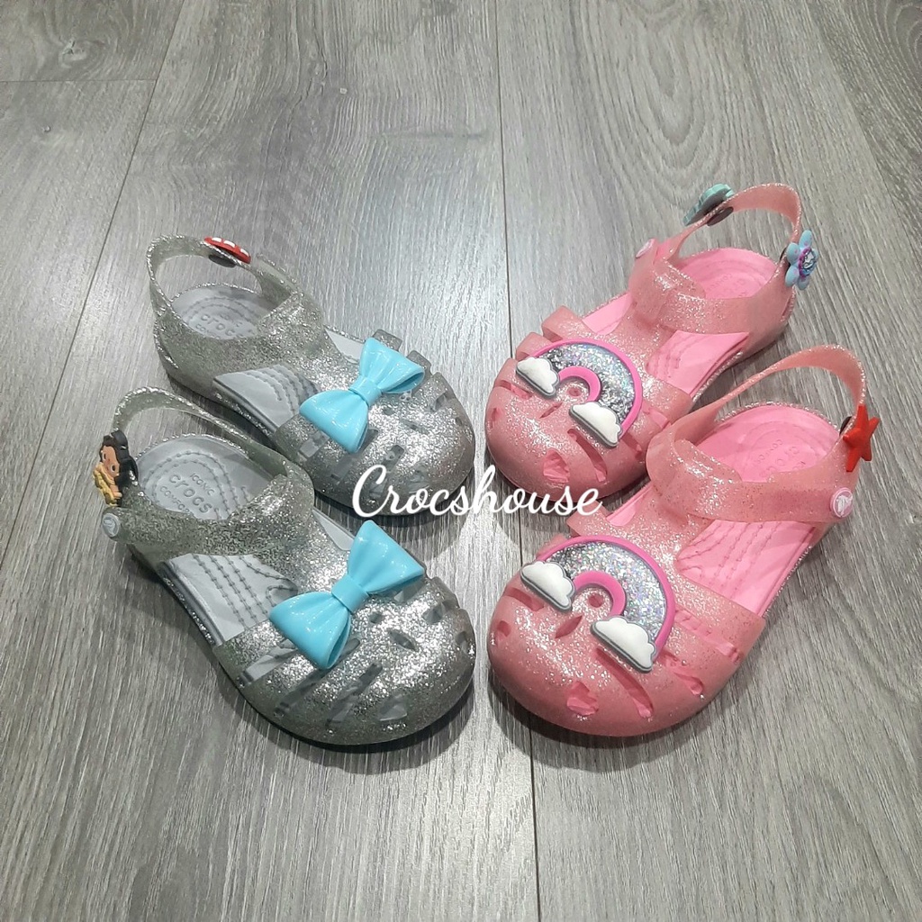 Sandal crocs trẻ em isabella novelty chính hãng nhiều màu tặng kèm jibbitz gắn dép dễ thương, giày bé gái - crocs house