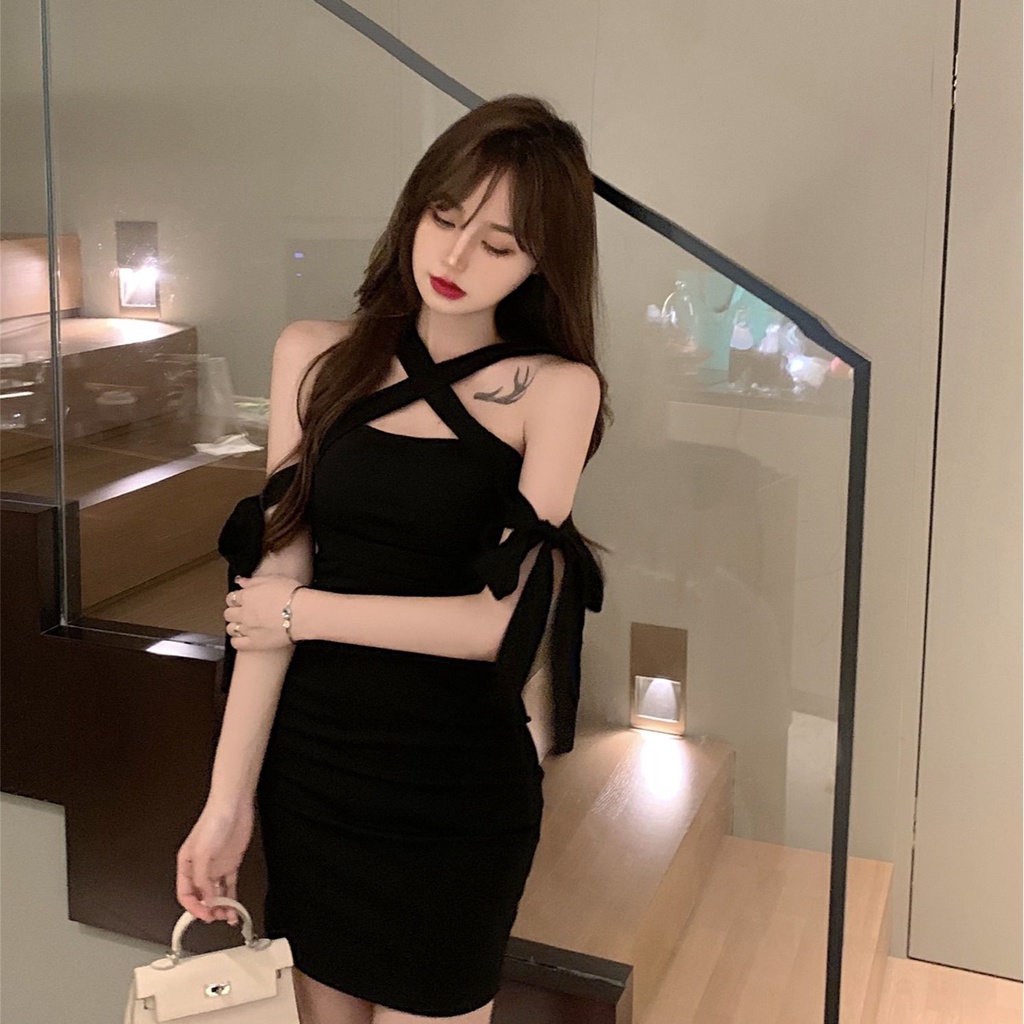 COZOK Đầm cổ yếm dáng ôm thời trang quyến rũ cho nữ