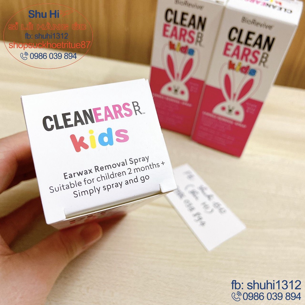 Xịt tan ráy tai clean ears kids 30ml cho bé từ 4 tuần tuổi trở lên úc, an toàn, hiệu quả