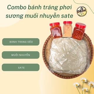 Combo Bánh Tráng Phơi Sương Muối Nhuyễn Sate, Combo Bánh Tráng Sate, Bánh Tráng Dẻo Cuốn chấm - Nhà Phởn