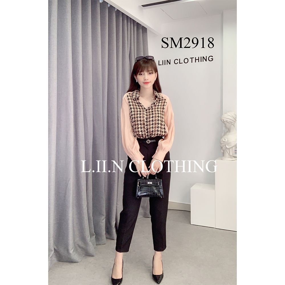 [Mã WABRM50 giảm 15% đơn 99k] Áo sơ mi nữ công sở Linbi dài tay, chất lụa cao cấp, sang trọng liin clothing SM2918 | BigBuy360 - bigbuy360.vn