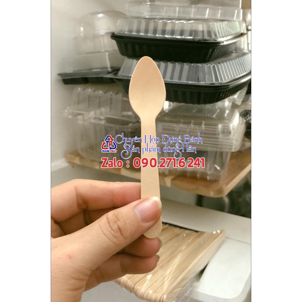 100c dao gỗ dùng 1 lần cắt bánh kem , rau câu 3D, tiramisu, kem chesse, bông lan trứng muối
