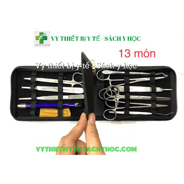 Bộ tiểu phẫu thực hành 13 món, kèm bao da mềm mịn vừa tay