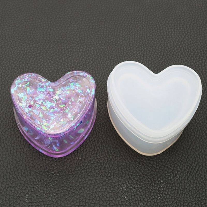 Khuôn Silicone đúc resin làm hộp hình trái tim