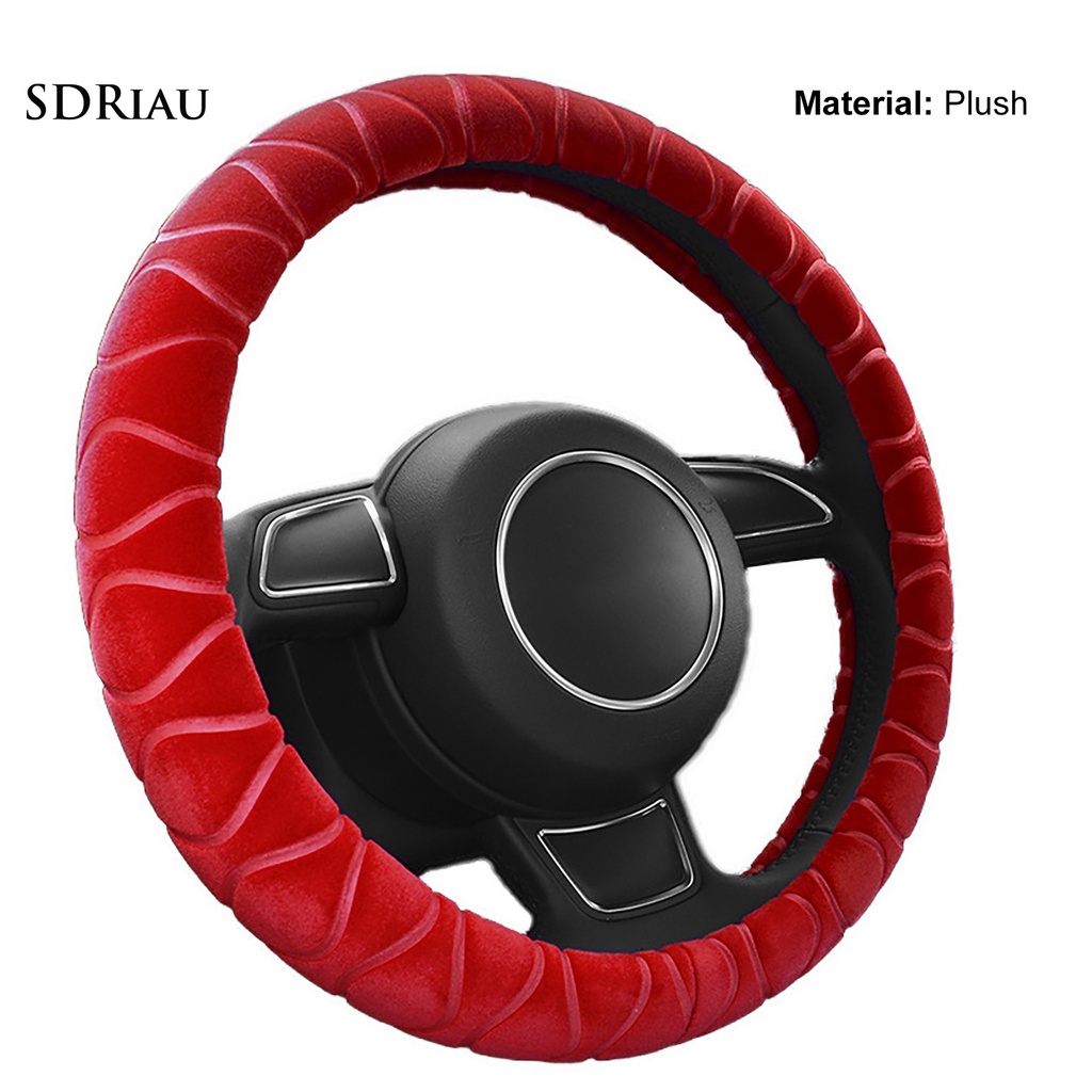 Vỏ Bọc Vô Lăng Xe Hơi Phủ Lông Giữ Ấm Dập Nổi Họa Tiết Xinh Xắn