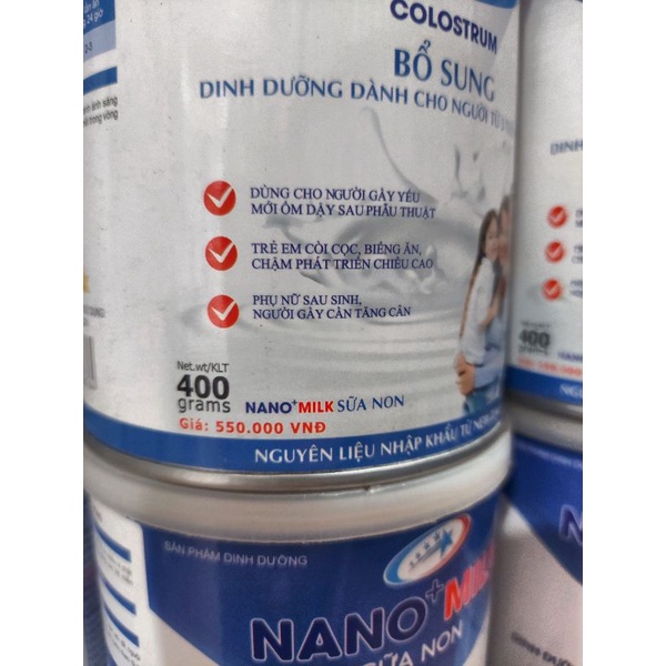 sữa nano milk 3 tuổi+ 400g/data 7/2022