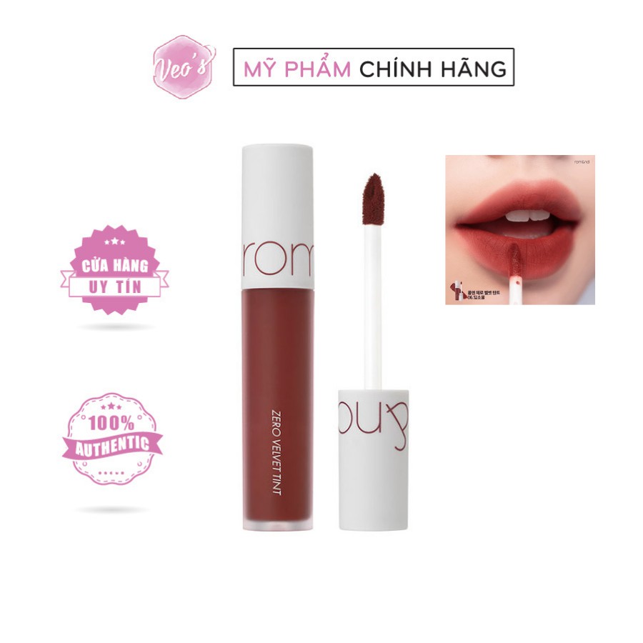 Son Kem Lỳ Cực Nhẹ Môi Hàn Quốc Romand Zero Velvet Tint