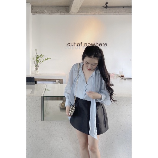 Áo sơ mi xanh pastel BLUE - Hàng thiết kế bởi Jang Closet