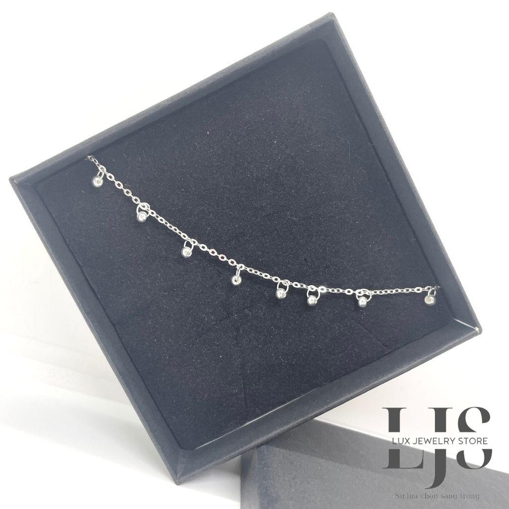 Lắc chân nữ bạc 925 Lux Jewelry, lắc chân bạc nữ kiểu lục lạc dễ thương - LUX806