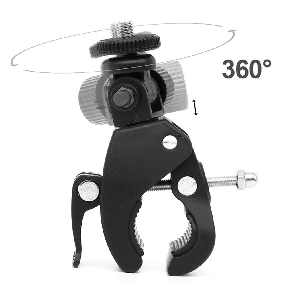 AUGUSTINE Plastic Handlebar Holder Black Handle Clamp Camera Bike Clamp Sports Camcorder Tripod Adapter Motorcycle Camera Mount Bicycle Adjustable For Gopro Hero/Multicolor