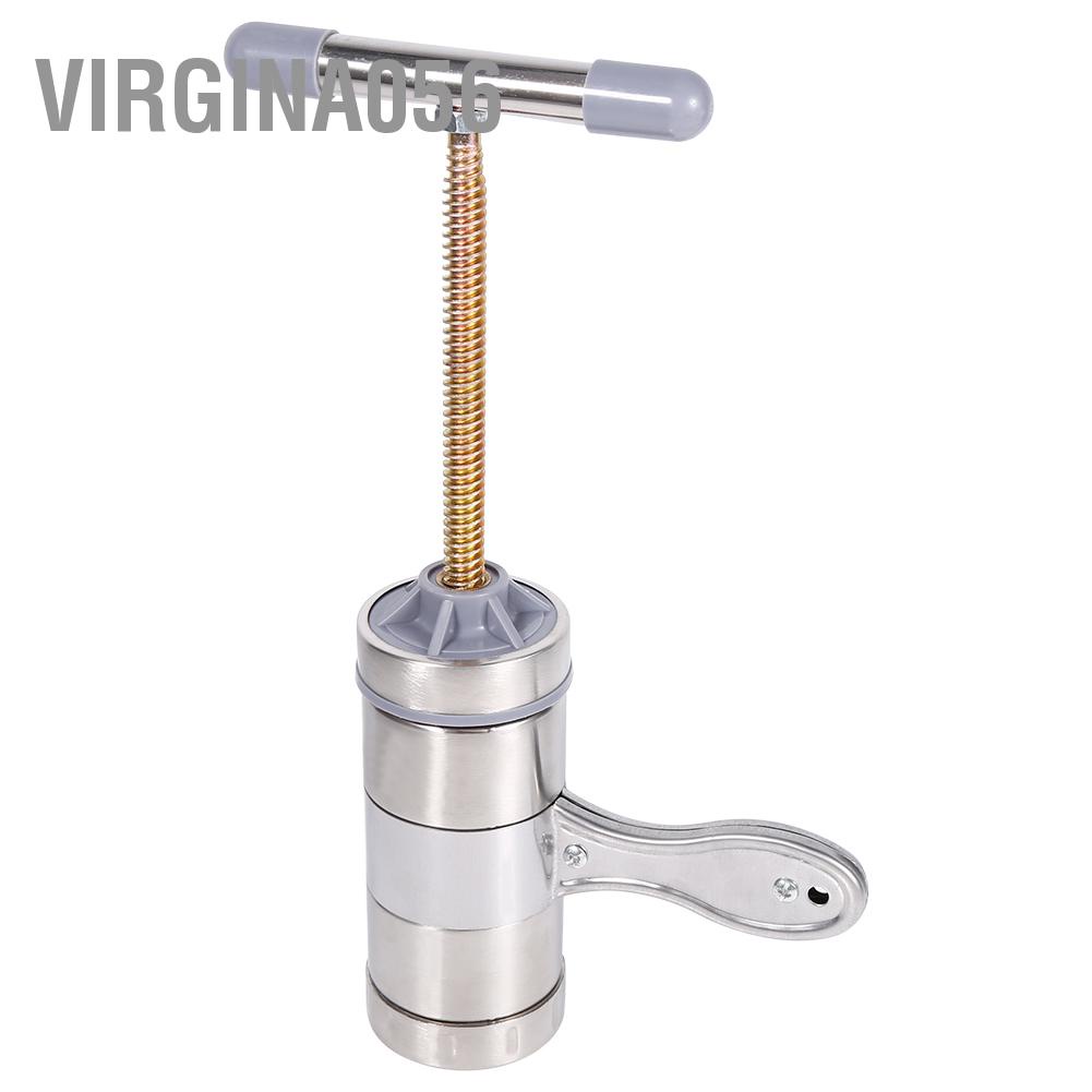 Virgina056 1pc Portable Manual Operated Stainless Steel Pasta Maker Noddle Juicer Pressure Making Machine