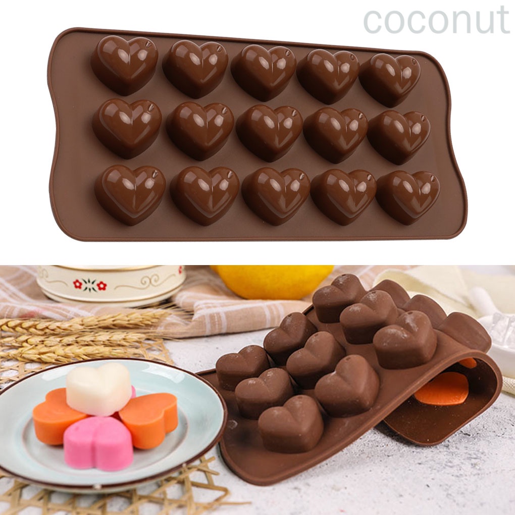 Khuôn Làm Đá / Sô Cô La 15 Ngăn Hình Trái Tim Tiện Dụng Cho Gia Đình