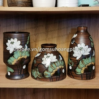 Bình hoa gốm sứ vẽ thủ công Bát Tràng