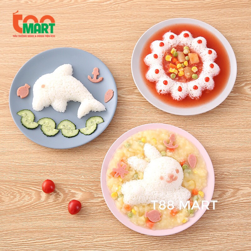 Khuôn làm cơm, bánh, đồ ăn dặm đáng yêu cho bé chất liệu nhựa chịu nhiệt an toàn