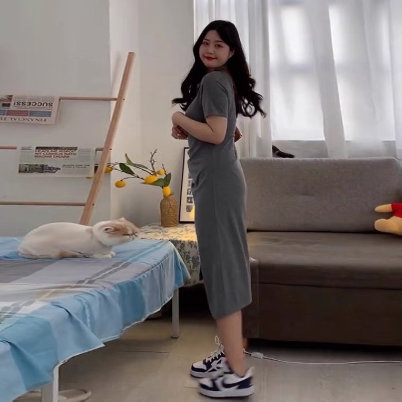 [ Bigsize 55-100kg] Vày nhúm eo dáng dài xẻ tà cực phẩm tôn dáng