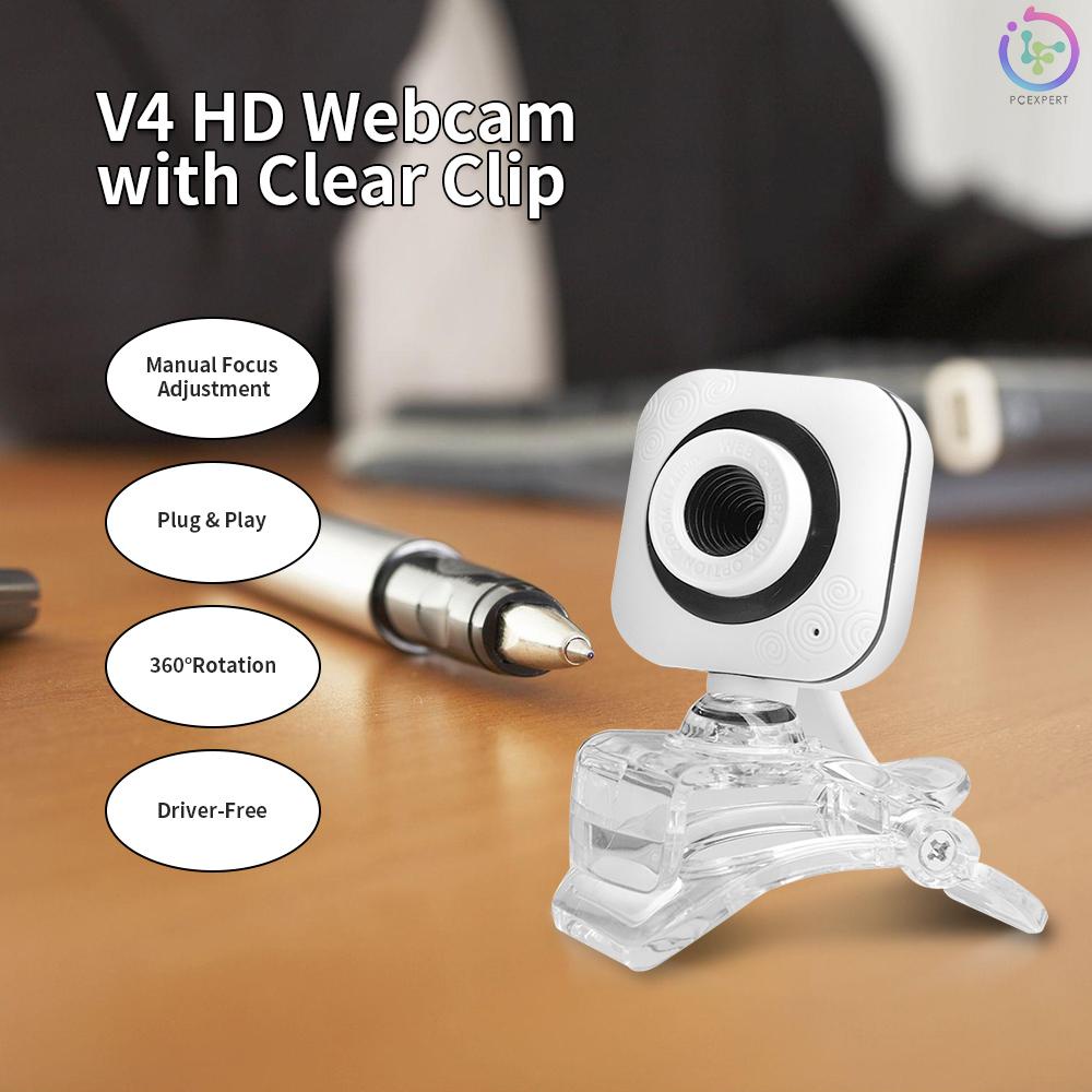 Portable HD Webcam 480P 0.3MP 30fps Camera with Clear Mount Clip Built-in Microphone Notebook Laptop PC Desktop Computer Web Video Camera USB Plug &amp; Play for Online Conferences Meeting Video Call Live Streaming