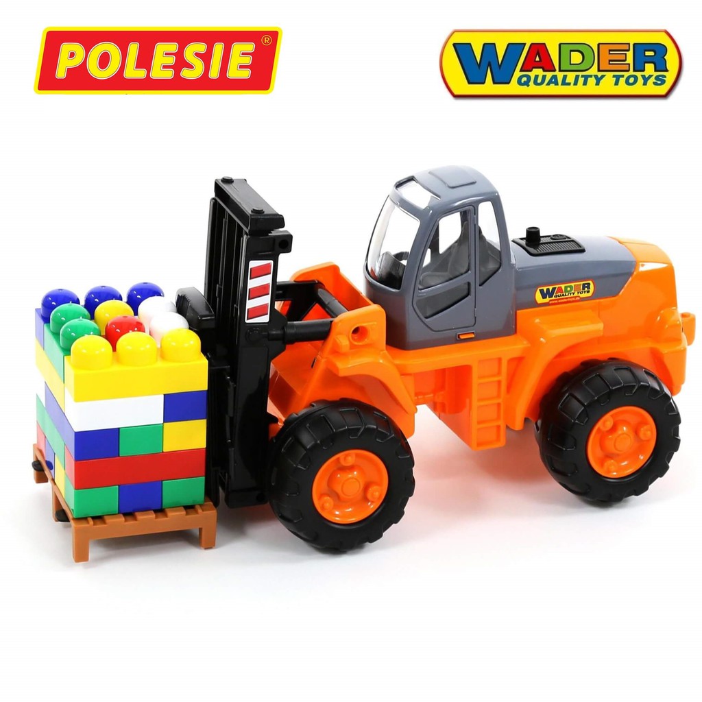 Xe Ôtô Nâng Hàng  Và Bộ Lắp Ghép Sáng Tạo 30 Chi Tiết Nhựa Nguyên Sinh,Nhập Khẩu Châu Âu,Chính Hãng POLESIE 36766