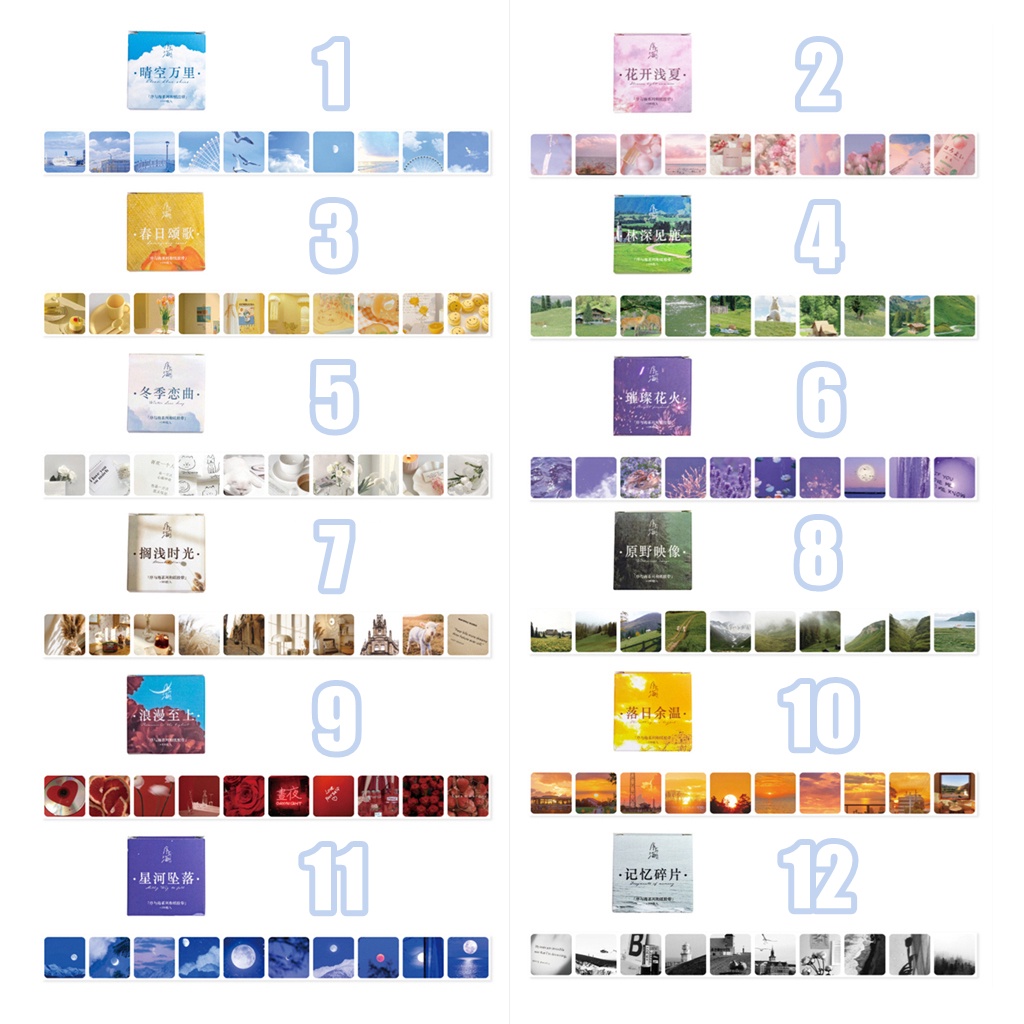 Set 100 Cuộn Băng Dính Washi Trang Trí Sổ Tay Nhật Ký