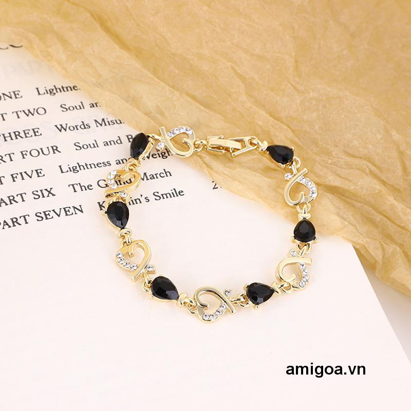 Vòng Tay Đính Đá Hình Trái Tim Xinh Xắn Cho Nữ