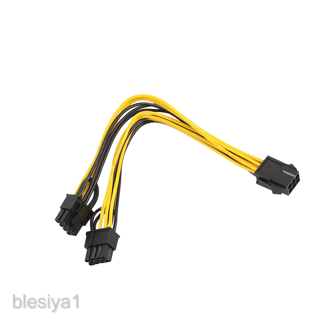 6Pin Female to 2x8-Pin (6+2) Male PCI Express Power Adapter Splitter Cable