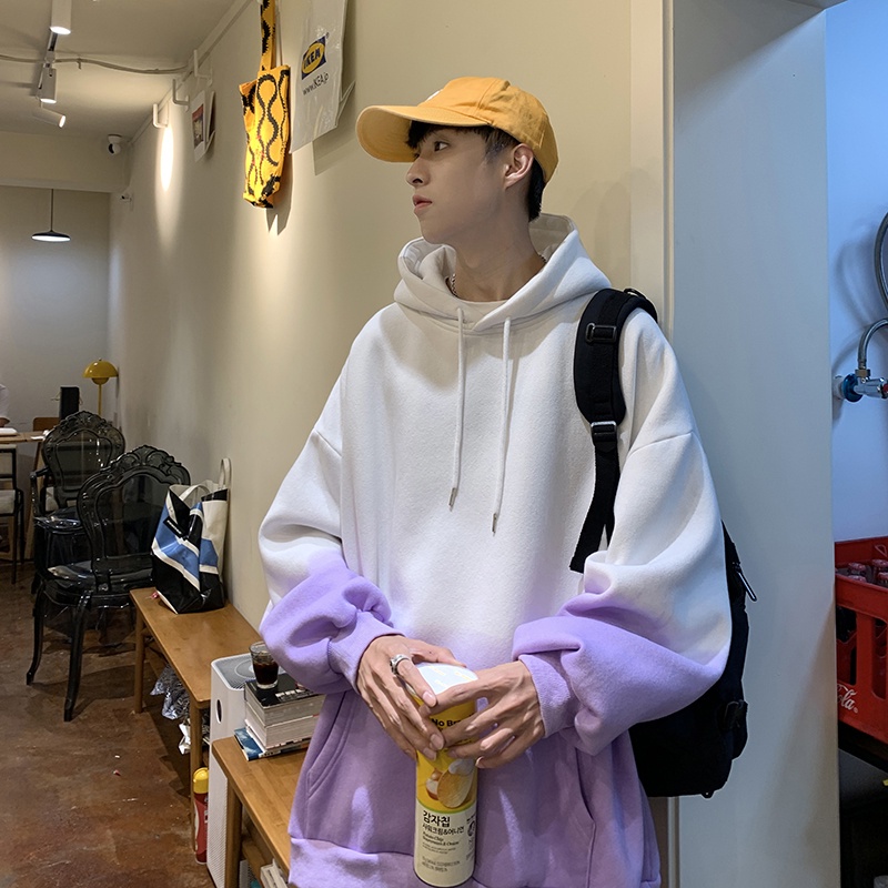 Áo khoác hoodie dáng rộng màu gradient cho nam và nữ size M - 5XL