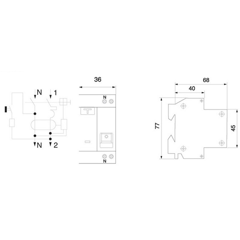 ♡ ♡ DPNL 16A 230V 50Hz/60Hz 1 P+N Residual Current Circuit Breaker RCBO