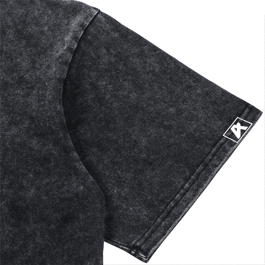Áo thun wash trơn ATHANOR form rộng tay lỡ - unisex mẫu trơn không in màu wash xám