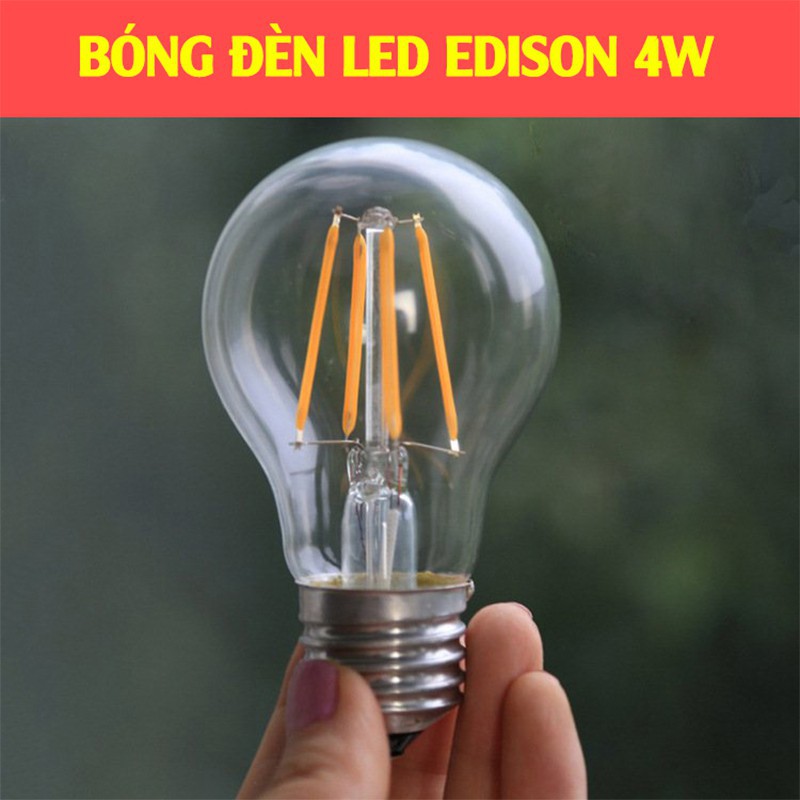 Siêu rẻ - Bóng đèn led kín nước 3W, bóng thủy tinh Edison ST64 4w kín nước trang trí sân vườn, nhà cửa, quán ăn