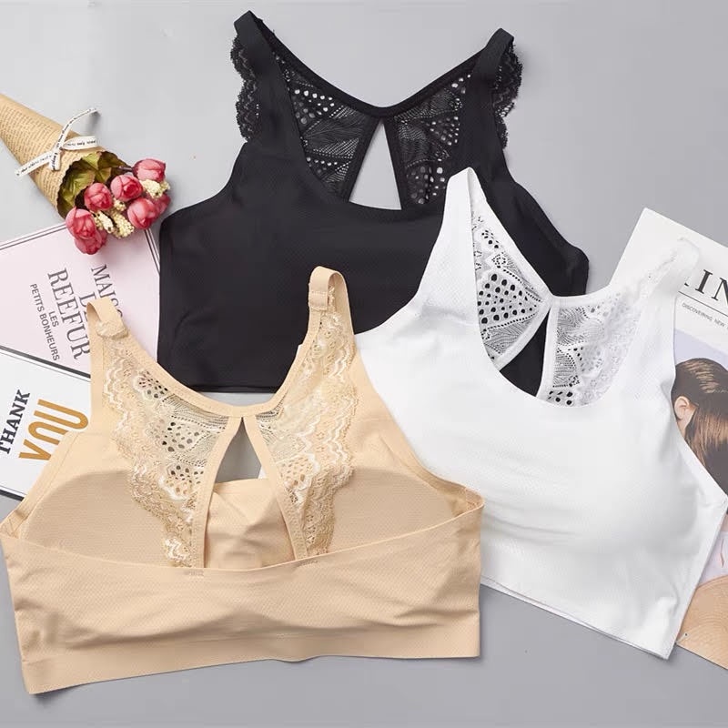 Áo Lót Nữ Áo Bra Nữ Ren 2 Dây Sexy Cao Cấp Không Gọng Có Mút Ngực Mỏng Mềm Mại Thoải Mái