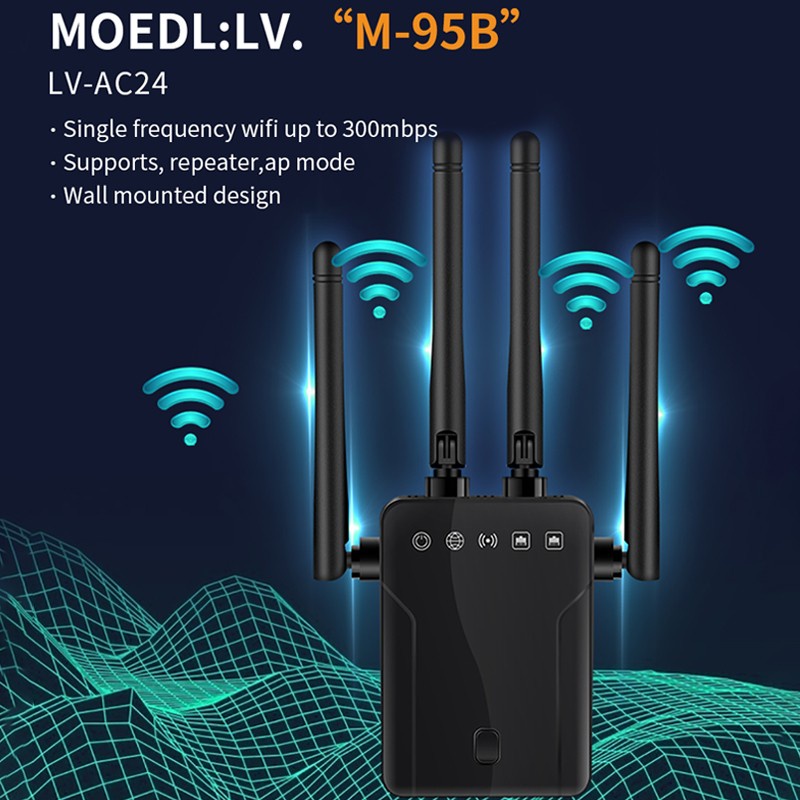 Bộ Khuếch Đại Tín Hiệu Wifi Không Dây Zoey 300m 4 Ăng Ten