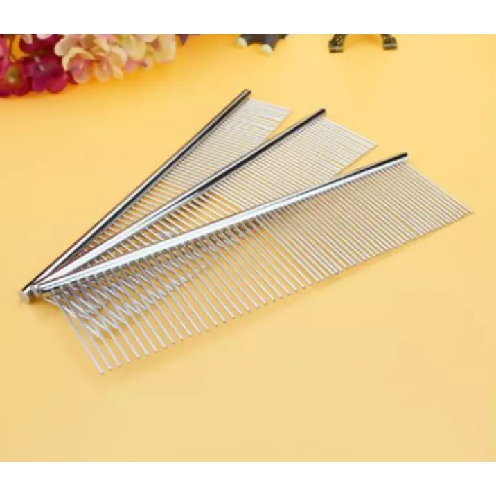 Lược chải gỡ rối lông cho chó mèo bằng Inox đẹp chống gỉ chải chuốt cắt tỉa spa thú cưng  Ngaupet