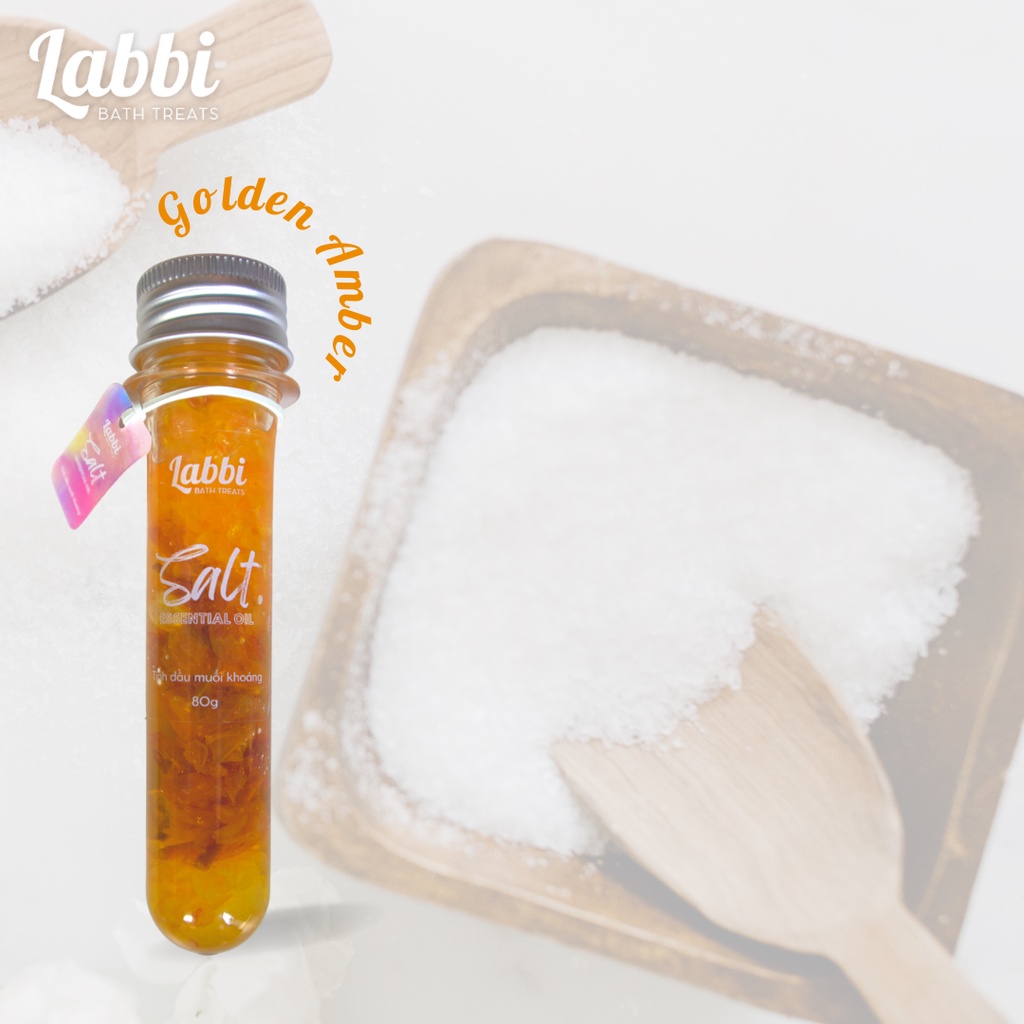 Tinh dầu muối khoáng dưỡng da ngâm bồn GOLDEN AMBER [Labbi] Salt Essential Oil