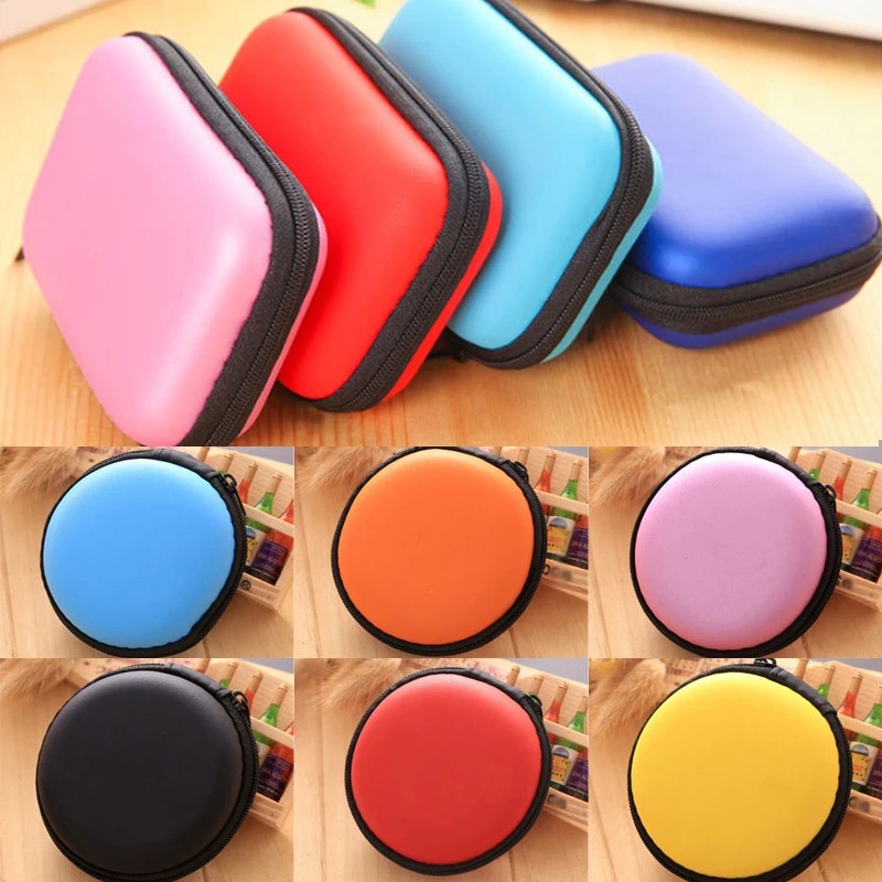 Túi Đựng Tai Nghe/Thẻ Nhớ/Dây Cáp Sạc USB/Tai Nghe Hình Vuông/Tròn Bằng EVA Chống Thấm Nước