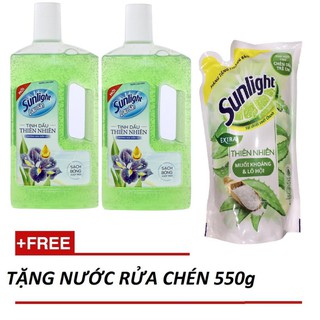 [COMBO] 2 Nước lau sàn Sunlight chai 1kg TẶNG nước rửa chén 550g