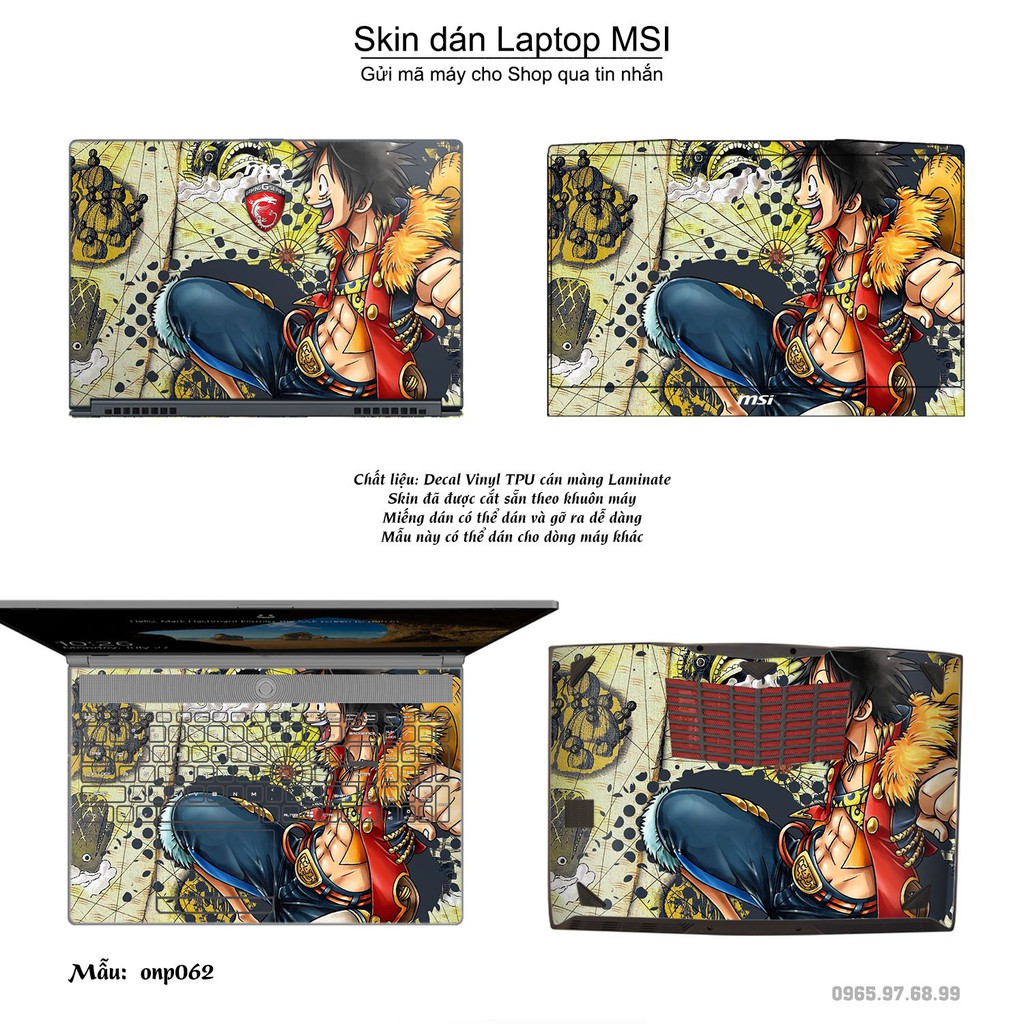 Skin dán Laptop MSI in hình One Piece nhiều mẫu 3 (inbox mã máy cho Shop)