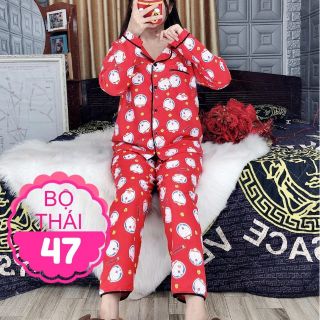 BỘ KATE THÁI TAY DÀI QUẦN DÀI HÌNH DORAEMON đủ màu
